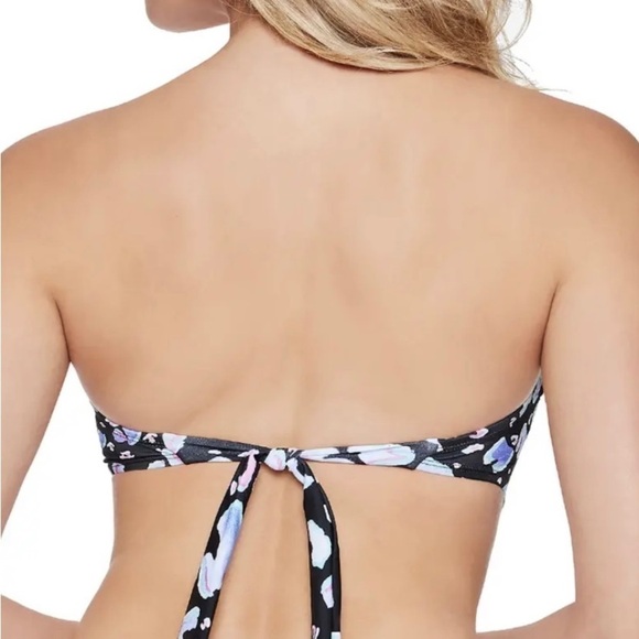 SALT AND COVE Juniors Animal Smocked Bandeau Bikini Top sz M-Swimwear-NWT - Picture 3 of 3